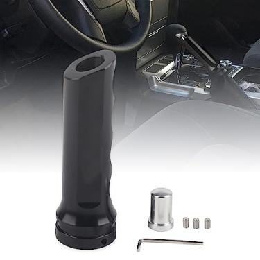 Imagem de Tampa de freio de mão de carro de alumínio, protetor universal de manivela de freio automático E de 120 mm/4,7 polegadas (preto)