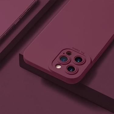 Imagem de Capa de telefone para Huawei P30 P40 Lite P50 Mate 30 40 Pro Honor 50 X8 10i 20 Nova 9 5t 3i P smart Liquid Silicone Cover,Wine,para P SMART 2021