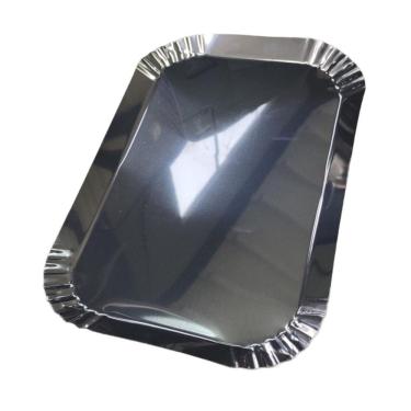 Imagem de Bandeja Canto Crespo Inox 32X24x2cm Bandeja Padaria