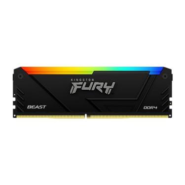 Imagem de Memória Desktop Gamer Kingston Fury Beast - RGB, 16GB, DDR4, 3600MHz