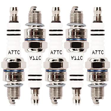 Imagem de YOFMOO 5 peças de vela de ignição de alto desempenho A7TC compatível com GY6 50cc-120cc 125cc 150cc ATV Scooter Pit Dirt Pocket Racing Mini Super Bike Moped Go Kart Quad Buggy Buyang Roketa Sunl
