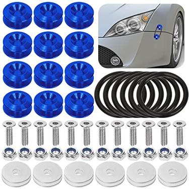 Imagem de Swpeet 54 peças – 3 pares de kit de fixação de liberação rápida azul, clipes universais de para-choque de alumínio de liberação rápida para para-choque dianteiro traseiro, fixadores de para-choque dianteiro e traseiro, kit de suportes de para-choque para para-choque de carro
