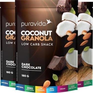 Imagem de Granola Coconut Dark Chocolate 3 X 180g Puravida-Unissex
