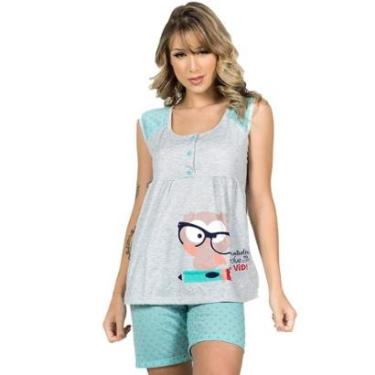 Imagem de Pijama Baby Doll Amamentaçao Bella Fiore Gestante Pós Parto Roupa Para Dormir Linha Noite-Feminino