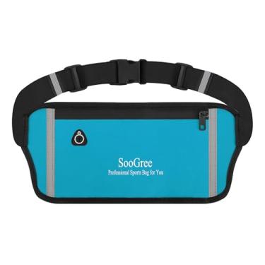 Imagem de SooGree Pochete de corrida para mulheres e homens, impermeável, bolsa de corrida, cinto de dinheiro fino, suporte de telefone para esportes, caminhadas, viagens, alça ajustável, bolsa de treino, leve,
