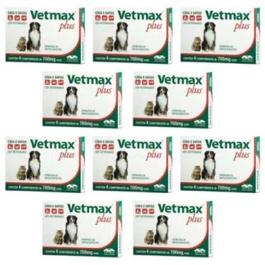 Imagem de 10 Caixas - Vetmax Plus Vermífugo 700mg Cães Gatos Vetnil