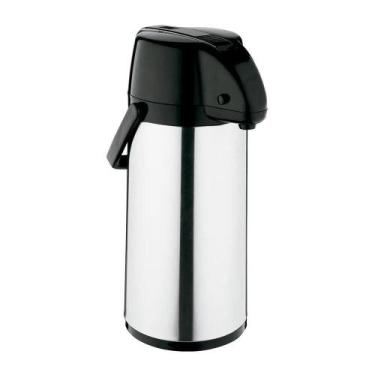 Imagem de Garrafa Térmica De Pressão Soprano Inox 2,5L, 2,5L, Preto e Inox