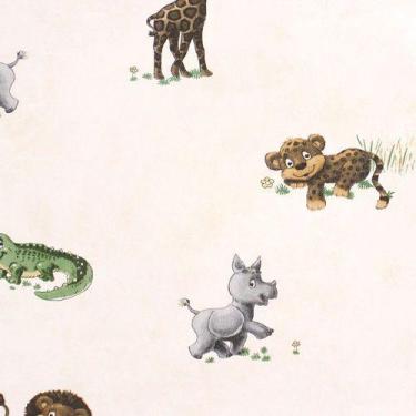 Imagem de Papel de Parede All Kids Bichinhos Fundo Amarelo H2912702 - Rolo: 10m 