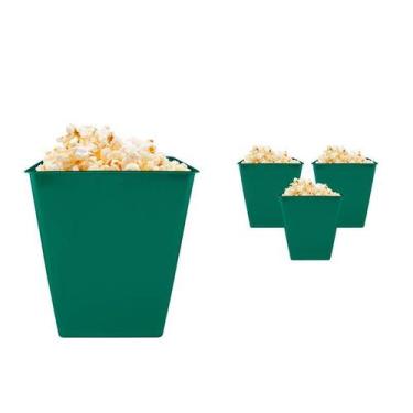 Imagem de Kit 4 Pipoqueira Retrô Verde 2,6L Plástico Premium - Bb Store