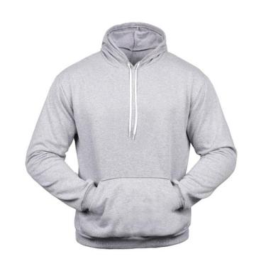 Imagem de Moletom Blusa de Frio Liso Bolso Canguru Capuz Masculino Feminino Unis