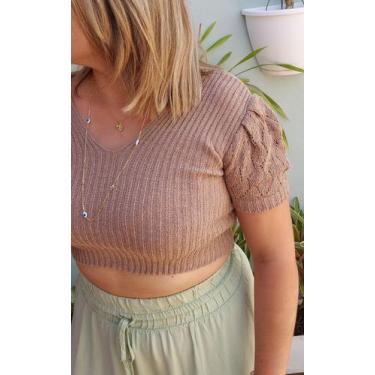 Imagem de Cropped Tricot Blusa Feminina Miriam - Bela Sol