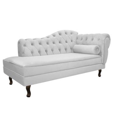 Imagem de Divã Recamier Juliana Lado Esquerdo 120cm Suede Branco - Amarena Móvei