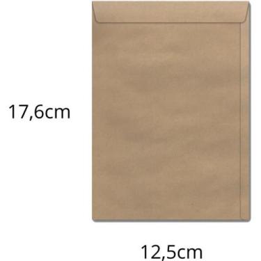 Imagem de Envelope Saco Natural 125X176MM 80G KRAFT KN 18 Caixa com 250 Unidades