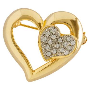 Imagem de Broche Strass Coração BRG9581 - Akasaki, Dourado