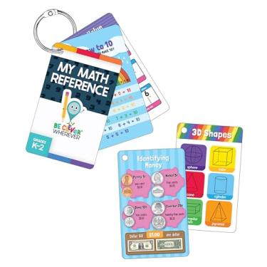 Imagem de Carson Dellosa Be Clever Wherever Things on Rings My Math Reference, Kindergarten Grade 2 Matemática, Anel de Livro e Cem Gráfico Cem, Dinheiro, Tempo, Valor Local, Adição, Subtração (16 peças)