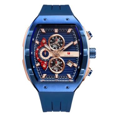 Imagem de TEARTRACE Relógios analógicos masculinos – Relógio de pulso esportivo moderno, ideal para trabalho e uso diário, Azul