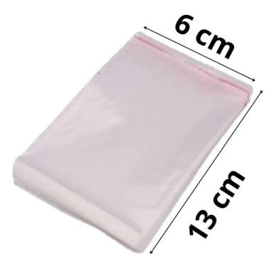 Imagem de Saco Adesivado Plástico Transparente 6x13+3cm Aba 500 Unidades - Lucky