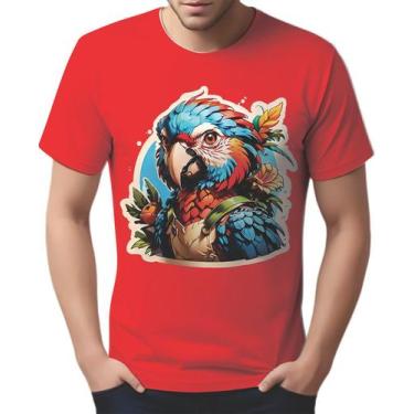 Imagem de Camisa Camiseta Color Sticker Arara Colorida Ave Natureza 2 - Enjoy Sh