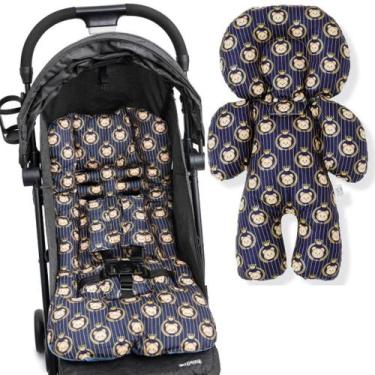 Imagem de Kit 1 almofada carrinho 1 bebê conforto - urso coroa - CLICK TUDO