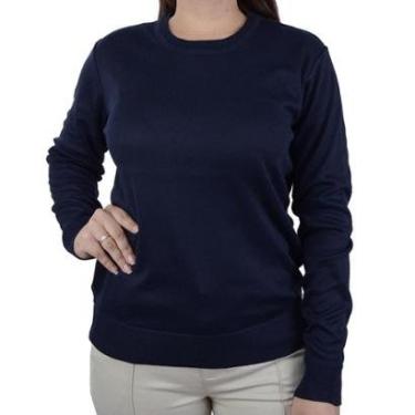 Imagem de Blusa Feminina Facinelli By Mooncity Tricot Marinho - 651039-Feminino