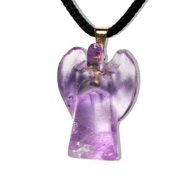 Imagem de Colar de Anjo Pingente Pedra Ametista Pino Dourado