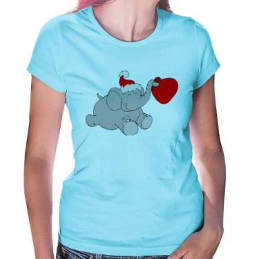 Imagem de Baby Look Elefante Noel - Foca na Moda, Azul bebê, M
