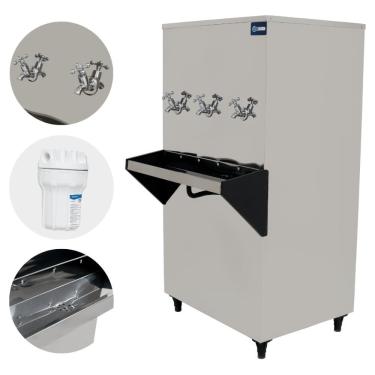 Imagem de Bebedouro Industrial 100 Litros Resfriador 3 Torneiras Inox KX10 Knox