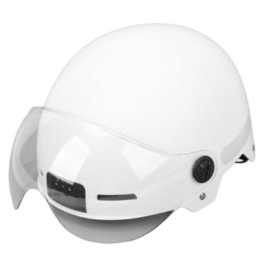 Imagem de Capacete Inteligente, Câmera Profissional 1080P 30fps Ajustável, Capacete de Ciclismo Esportivo Com Luz de Segurança para Adultos, Homens e Mulheres (Branco)