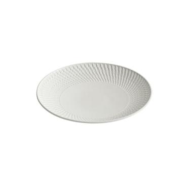 Imagem de Prato de vegetais de cerâmica branco puro doméstico, prato de comida ocidental de hotel criativo e personalizado - 28 cm