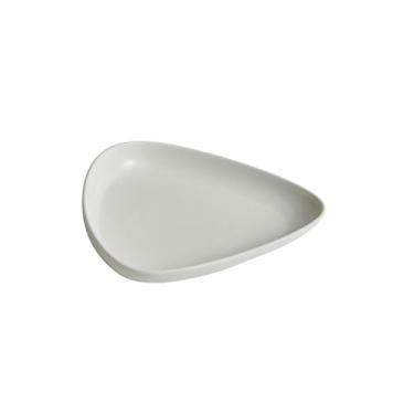 Imagem de Prato de salada em forma de seixo, bife ocidental hotel restaurante cerâmica talheres - 28 cm branco