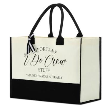 Imagem de Bride Bridesmaid Mother of The Bride Mother of The Groom Gifts for Women Canvas Tote Bag, I Do Crew 3, Large