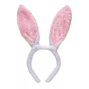 Imagem de Tiara Orelha De Coelho Pelúcia Páscoa Coelhinho Coelhinha (Rosa)
