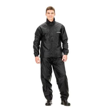 Imagem de Capa Chuva Pantaneiro Nylon Moto Luxo Forro Ventilação Preto, Preto, G