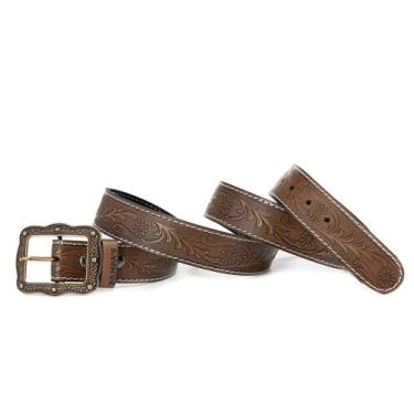 Imagem de Cinto Feminino Moda Country Couro Entalhado Floral Girassol - Pampas C