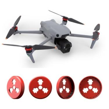 Imagem de Palumma Capa de motor Dorne para DJI Air 3S/ AIR 3/MAVIC 3 PRO/MAVIC 3 CLASSIC/MAVIC 3, protetor de motor de alumínio para DJI Air 3 Dorne capas de motor (vermelha)