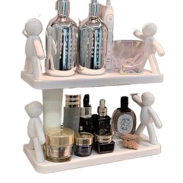 Imagem de KIT 2 Suporte De Banheiro Prateleira Banheiro Organizador Porta Shampoo Adesivo Plástico Para Cozinhas(kit 2 Prateleira)