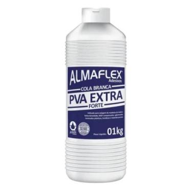 Imagem de Cola Pva Extra Forte Branca 1kg Madeira Mdf Concreto Almaflex
