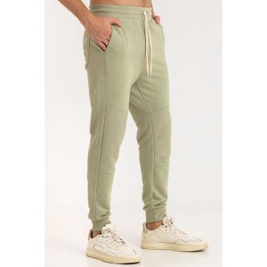 Imagem de Calça Masculina Moletom Sustentável Jogger com Recorte Verde Natureza