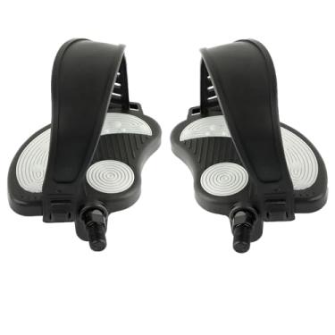 Imagem de Reicyfang Pedais de bicicleta ergométrica com tiras, pedais estacionários de bicicleta reclinada, rosca de 1/2 polegada para bicicleta giratória, bicicleta ergométrica interna, peças de reposição de