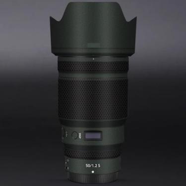 Imagem de Adesivo de lente de câmera para Nikon Z 50 mm F1.2S Protetor de película, película de vinil, decalque para 50 1.2 (couro verde)