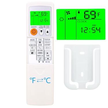 Imagem de Substituição universal para controle remoto Mitsubishi Electric Mr Slim ar condicionado para MSZ-GL06NA, MSZ-GL09NA, MSZ-GL12NA, MSZ-GL15NA, com retroiluminação, suporte de montagem na parede