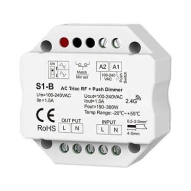 Imagem de Dimmer LED Sem Fio RF Touch 220V 230V 110V Com Controle Remoto AC Tria