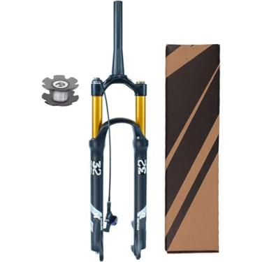 Imagem de 26 27,5 Garfo De Suspensão De 29 Polegadas Mtb, Tubo Reto 1-1/8 Bicicleta Amortecedor De Ar Garfo Dianteiro Curso 120mm