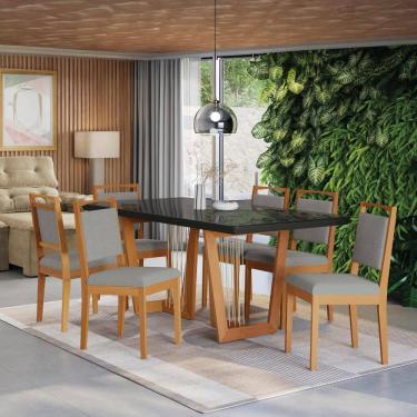 Imagem de Conjunto Sala de Jantar Madeira Maciça 6 Cadeiras Kappesberg