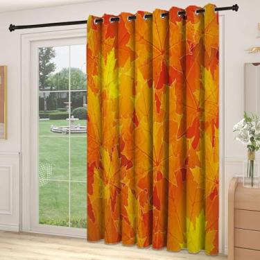 Imagem de Divisória de parede de cortina divisória de outono, folhas de bordo sazonais, folhagem botânica, imagem vibrante de textura florestal, cortinas largas isoladas/cortinas de quarto (painel único), L 250