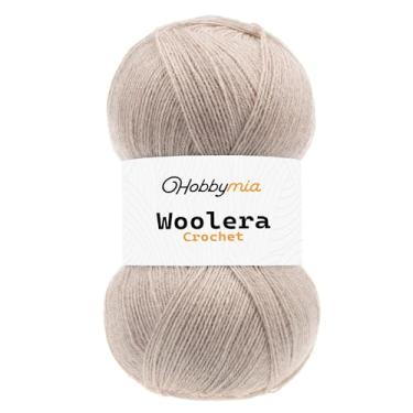 Imagem de HobbyMia Fio de lã de crochê Woolera - 100 g / 623 jardas - (1) peso superfino - 75% acrílico, 25% lã (linho, 1 novelo)