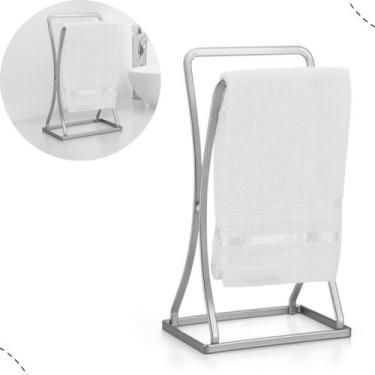 Imagem de Suporte Porta Toalha de Mão e Rosto para Bancada Ideal para Lavabo e B