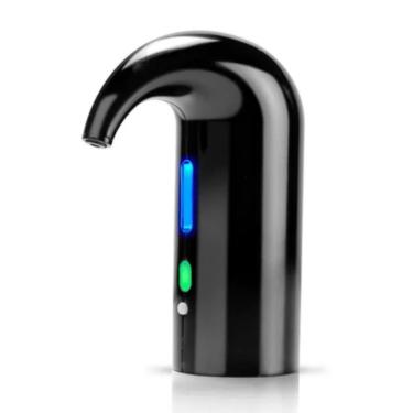 Imagem de Aerador De Vinho Eletrico Dispenser Decantador Automatico Bomba Inox Preta Garrafa Inteligente Premium Recarregavel