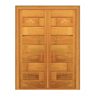 Imagem de Porta Dupla de Abrir 713 Brotas - Madeira Maciça - Angelim