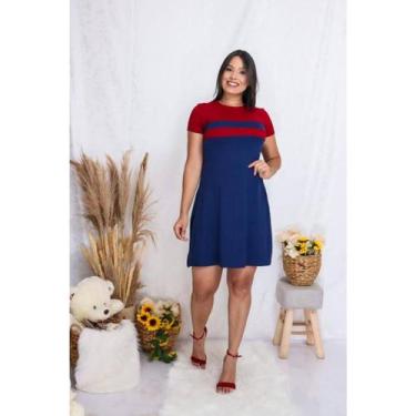 Imagem de Vestido Feminino Moda Evangélica Manga Curta Básico Soltinho malha Vis